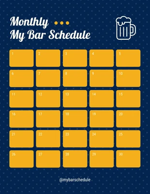 Free  Template: Navy Modern Pattern Bar Schedule Template