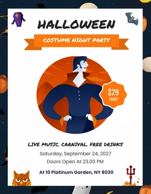 Free  Template: Flyer für Halloween-Kostüm-Party