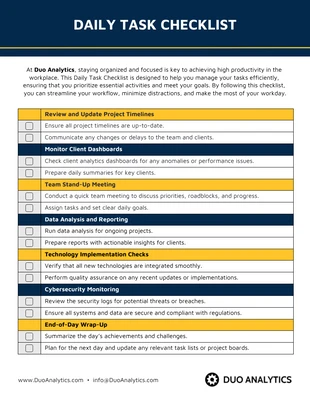 Free interactive Template: Lista de tareas diarias para aumentar la productividad en el trabajo