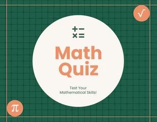 Free  Template: Cream, Green and Orange Minimalist Quiz Math Presentation