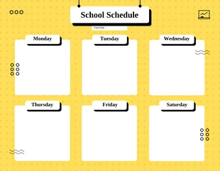 Free  Template: Yellow Modern Geometric School Schedule Template