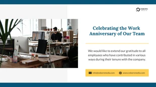 business  Template: Comemorando o aniversário de trabalho da nossa equipe Apresentação