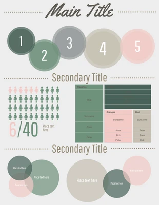 premium  Template: Blank Bubbles of Taupe Infographic Template