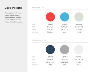 premium  Template: Guide de style des couleurs de la marque