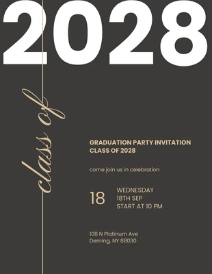 Free  Template: Elegant Gold and Black Graduation Invitation