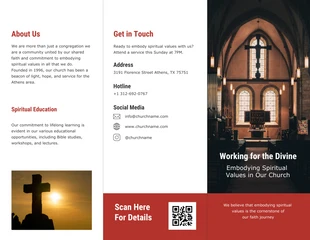 Free  Template: Minimalistische rote Kirchenbroschüre