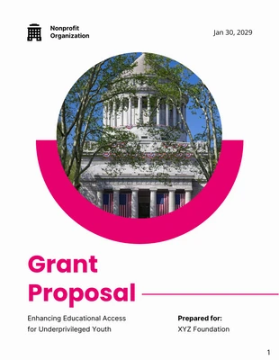 Free  Template: Magenta and Grey Modern Simple Grant Formal Proposal