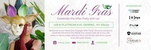 Free  Template: Mardi Gras After Daylight Party Banner