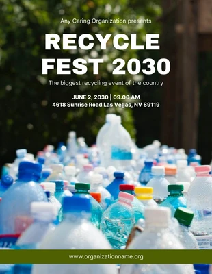 Free  Template: Poster Festival de reciclagem de fotos simples brancas