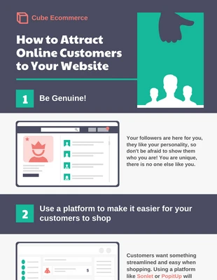 business  Template: Infografik zum Prozess „So gewinnen Sie Online-Kunden“.
