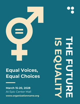 Free  Template: Grünes und gelbes modernes Poster zur Gleichstellung der Geschlechter