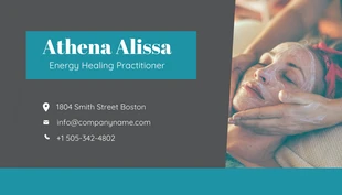 Teal and Black Massage Therapist Business Card - Page 2