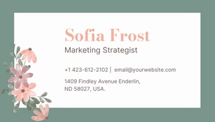 Soft Green Marketing Strategist Leaf Business Card - Seite 2