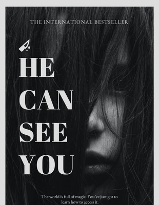 premium  Template: Couverture de livre de thriller mystérieux minimaliste gris et noir