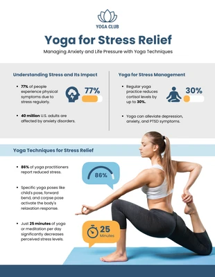 business  Template: Infográfico de ioga para alívio do estresse