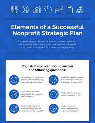 premium  Template: Infográfico do plano estratégico para organizações sem fins lucrativos
