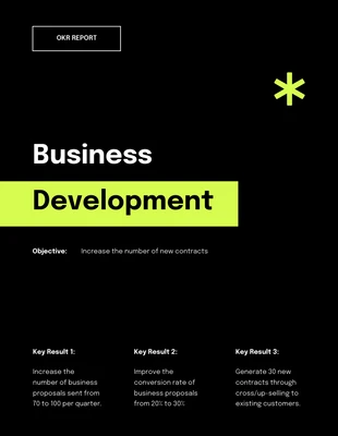 Free  Template: Modern Black And Green OKR Report