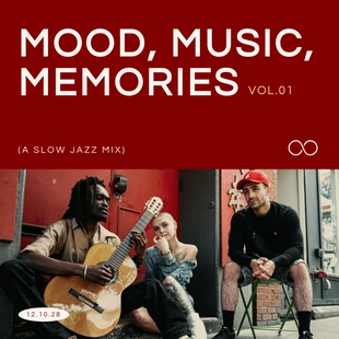 Free  Template: غلاف ألبوم موسيقى الجاز الأحمر البسيط