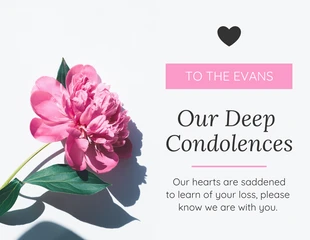 premium  Template: Tarjeta de condolencia rosa sencilla