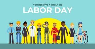 Free  Template: Illustrative Labor Day Facebook Post