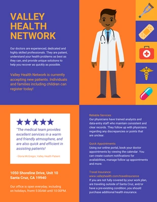 business  Template: Brochure du réseau médical de santé