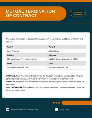 premium  Template: Risoluzione consensuale del modello contrattuale