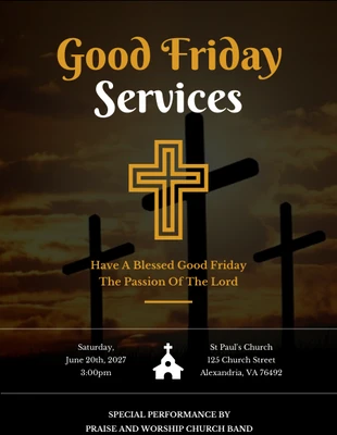 Free  Template: Good Friday Service Flyer Template