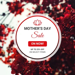 premium  Template: Red Sale Mother's Day Instagram Post