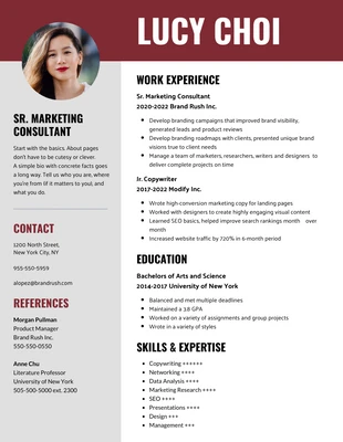 business  Template: Dark Red Round Simple Resume