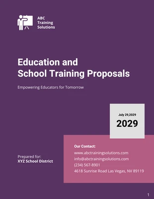 business  Template: Education and School Training Proposals