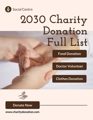Free  Template: Cream Simple Charity Donation Flyer
