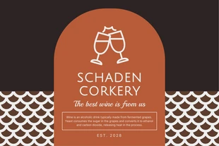 Free  Template: Dark Brown Modern Pattern Wine Label