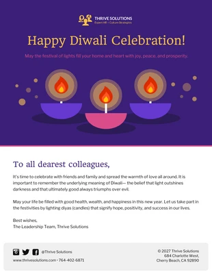 Free  Template: Modelo de e-mail Happy Diwali