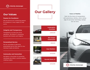 Red And White Minimalist Car Brochure - Página 2