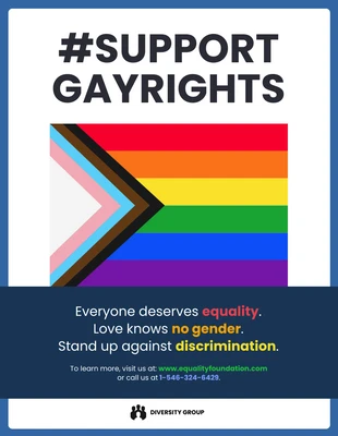Free  Template: ملصق بسيط لحقوق المثليين