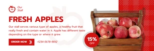 Free  Template: الأبيض والأحمر الفاكهة الطازجة عنوان البريد الإلكتروني الأعمال التجارية لافتة