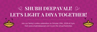 Free  Template: Banner de Diwali geométrico moderno púrpura
