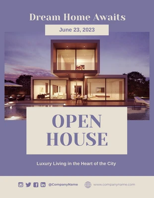 Free  Template: Purple Modern Open House Flyer