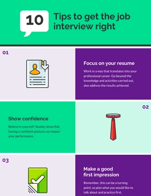 premium  Template: Infografía sobre 10 consejos para entrevistas de trabajo