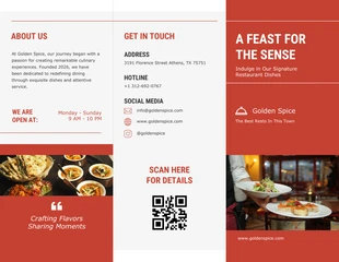 business  Template: Brochure alimentare del ristorante moderno rosso e grigio