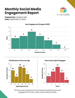 Free  Template: Social Media Engagement Histogram