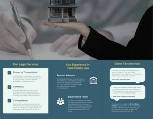 Dark Green Real Estate Law Service Tri-fold Brochures - صفحة 2