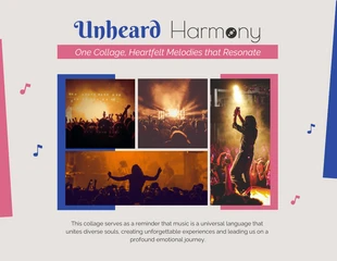 Free  Template: Blue & Pink Unheard Harmony Collages Music
