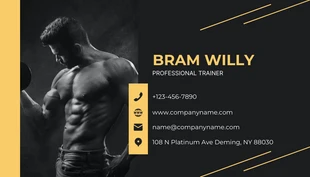 Dark Grey And Yellow Modern Professional Fitness Business Card - Pagina 2