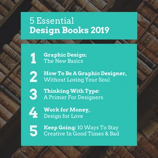 premium  Template: Publicação no Instagram de livros de design essenciais