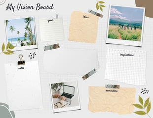 premium  Template: Bearbeitbares minimalistisches Vision Board