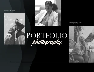 Free  Template: Portfólio de fotografias monocromáticas em preto