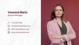 Red And White Marble Texture Simple Business Card - Página 2