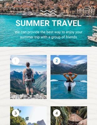Free  Template: White And Blue Modern Summer Event Travel Newsletter