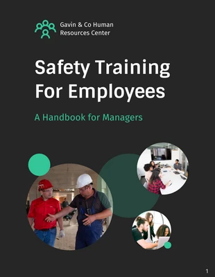 Free  Template: Modern Dark Employee Safety Handbook Template